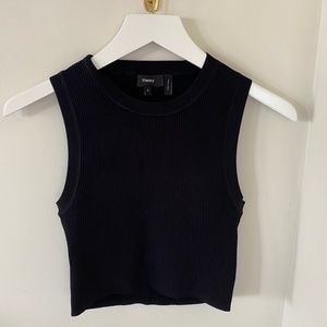 Theory black sleeveless crop top - Small